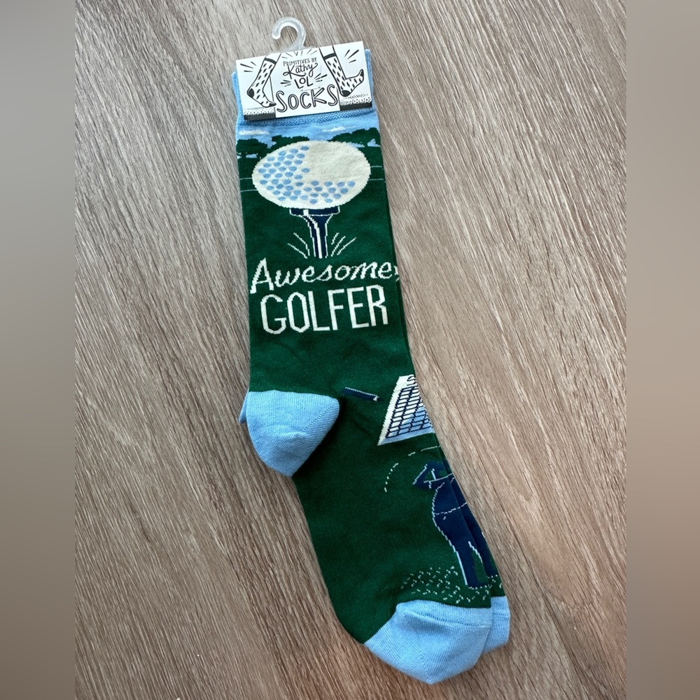 Awesome Golfer Primitives by Kathy socks, NWT